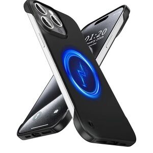 iPhone 15 Pro Max Case - Wireless Charging Phone Case - Black